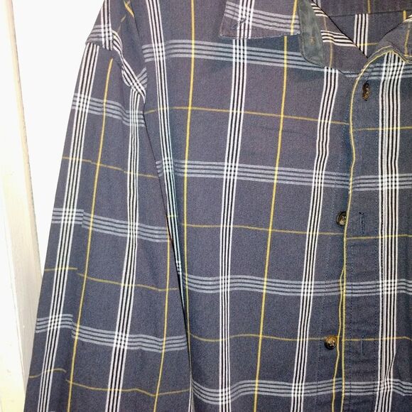C E. Schmidt Nwot Men's Black and Yellow Plaid Button Down Shirt - Picture 2 of 12